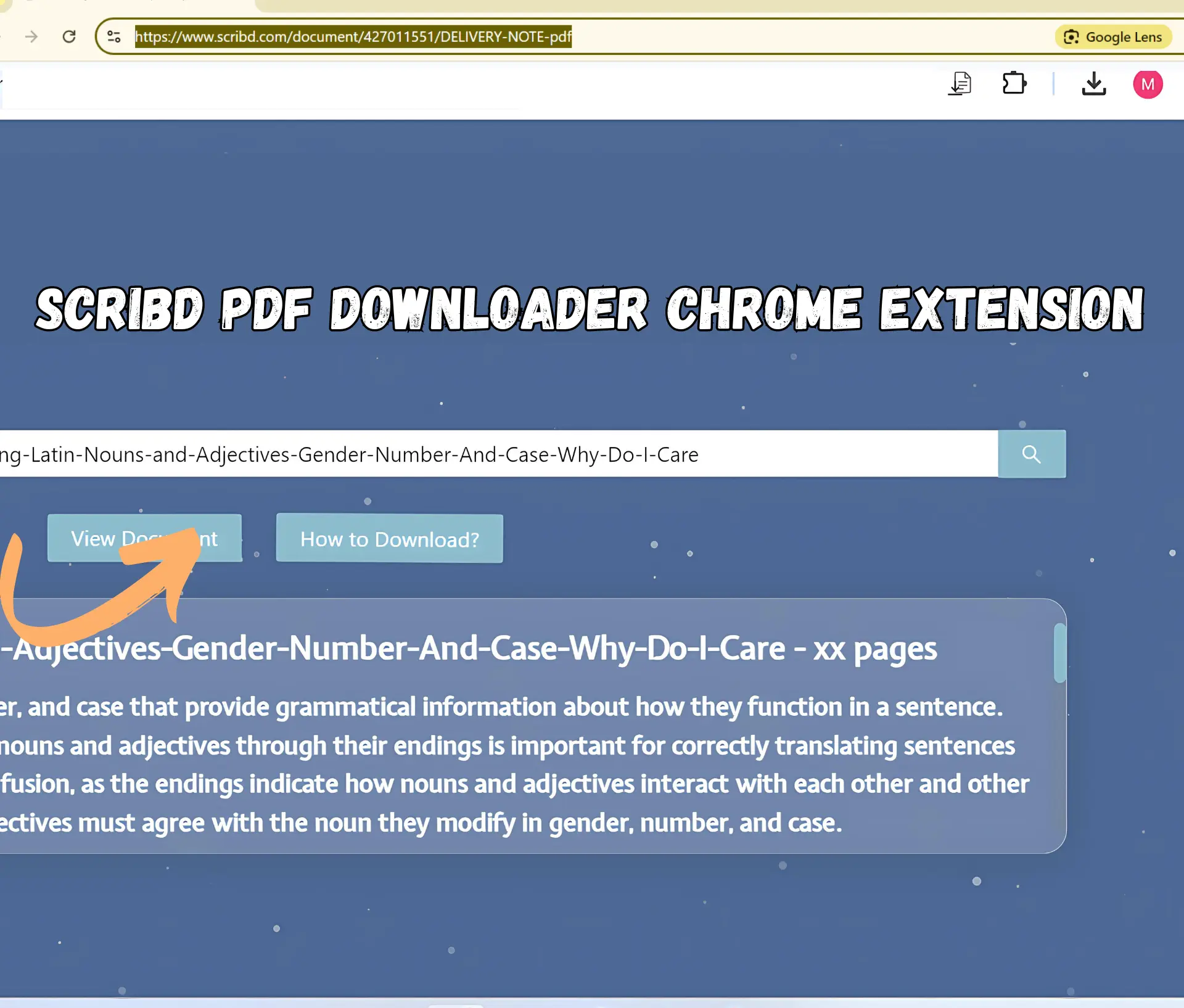 Pin the Scribd PDF Downloader Extension to Your Chrome Toolbar